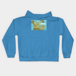 Canada illustrated map Kids Hoodie